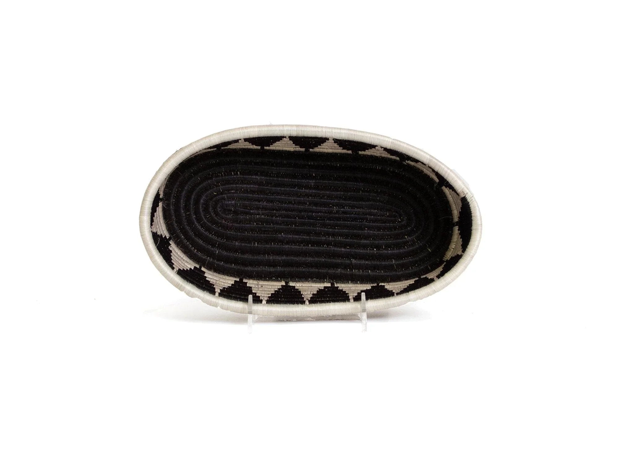 Black + White Tofali Oval Basket
