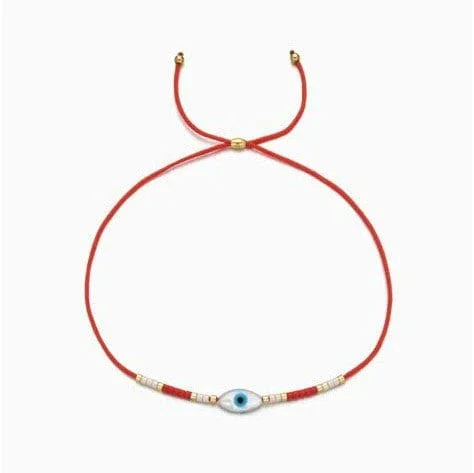 Evil Eye Cord Bracelet in Red