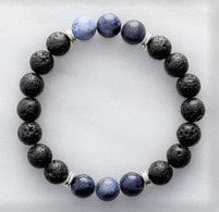 Men's Stone Bracelets Lava Stone with Sodalite