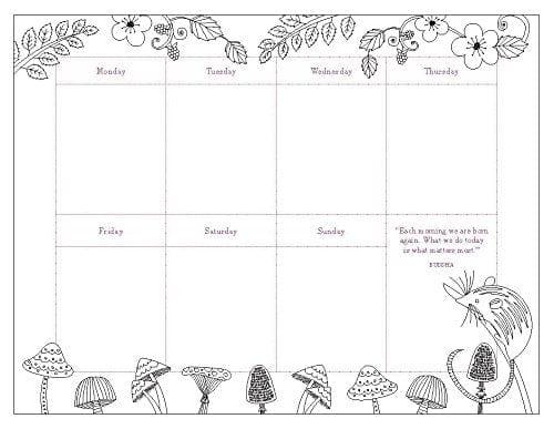 Mindfulness: Weekly Planner