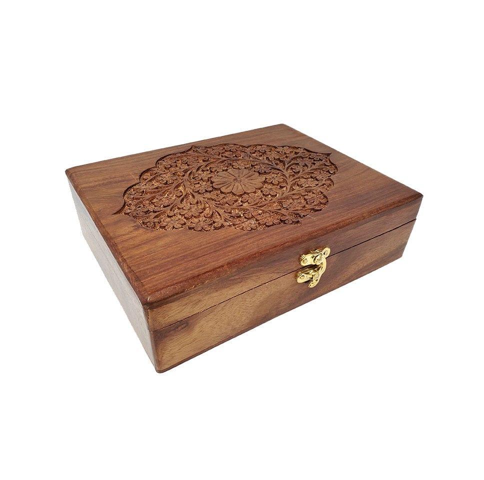 Floral Engraved Wooden Box