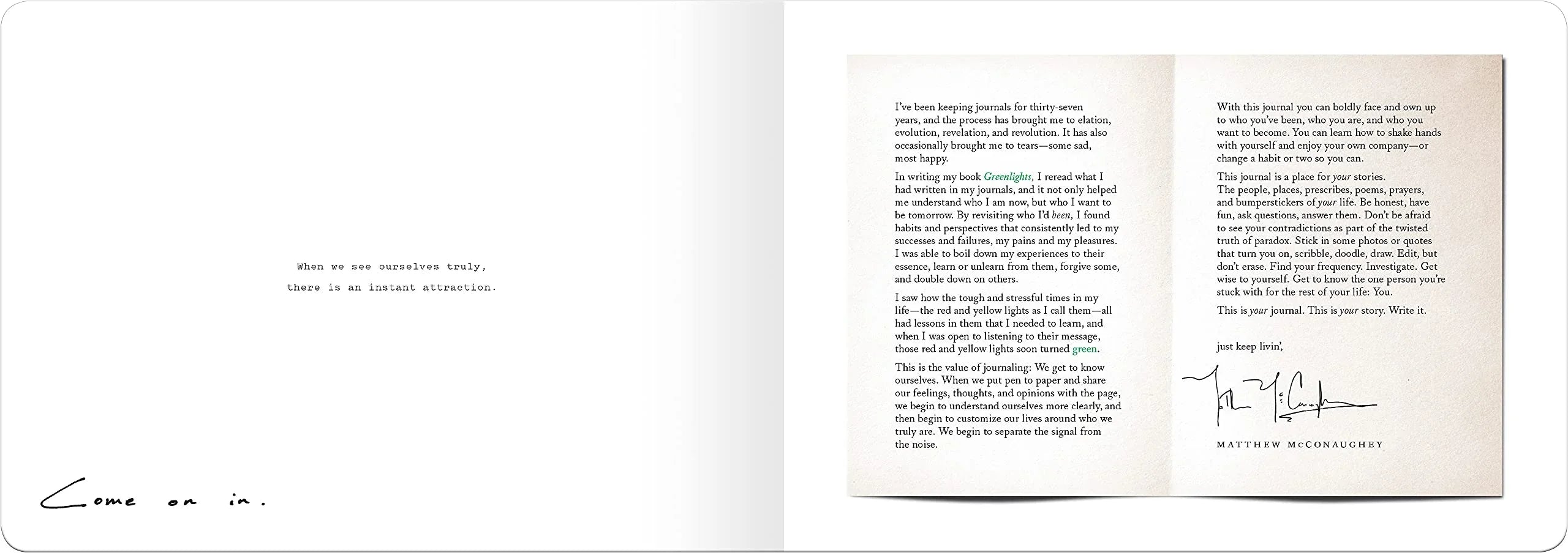 Greenlights Your Journal, Your Journey