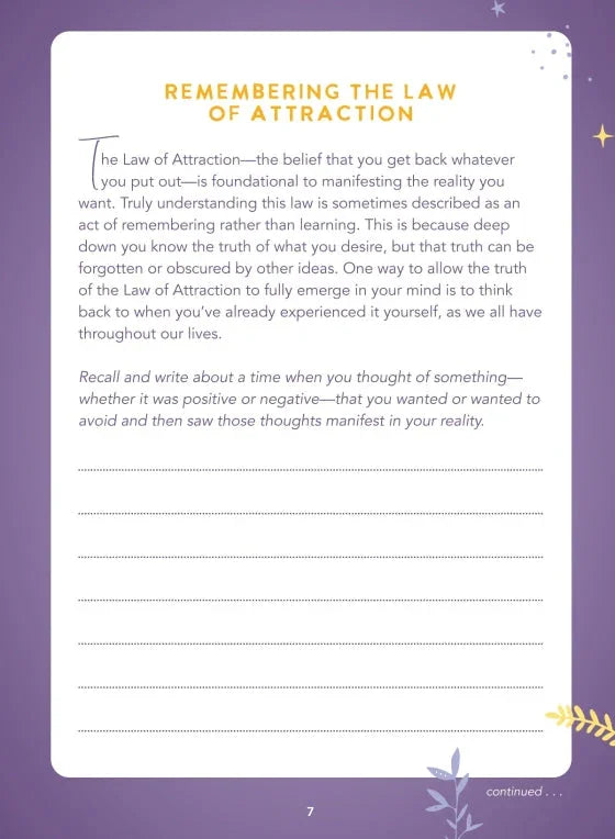 Positive Manifestation Journal Page 1