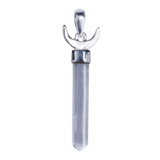 Crystal Quartz Crescent Moon Pendant