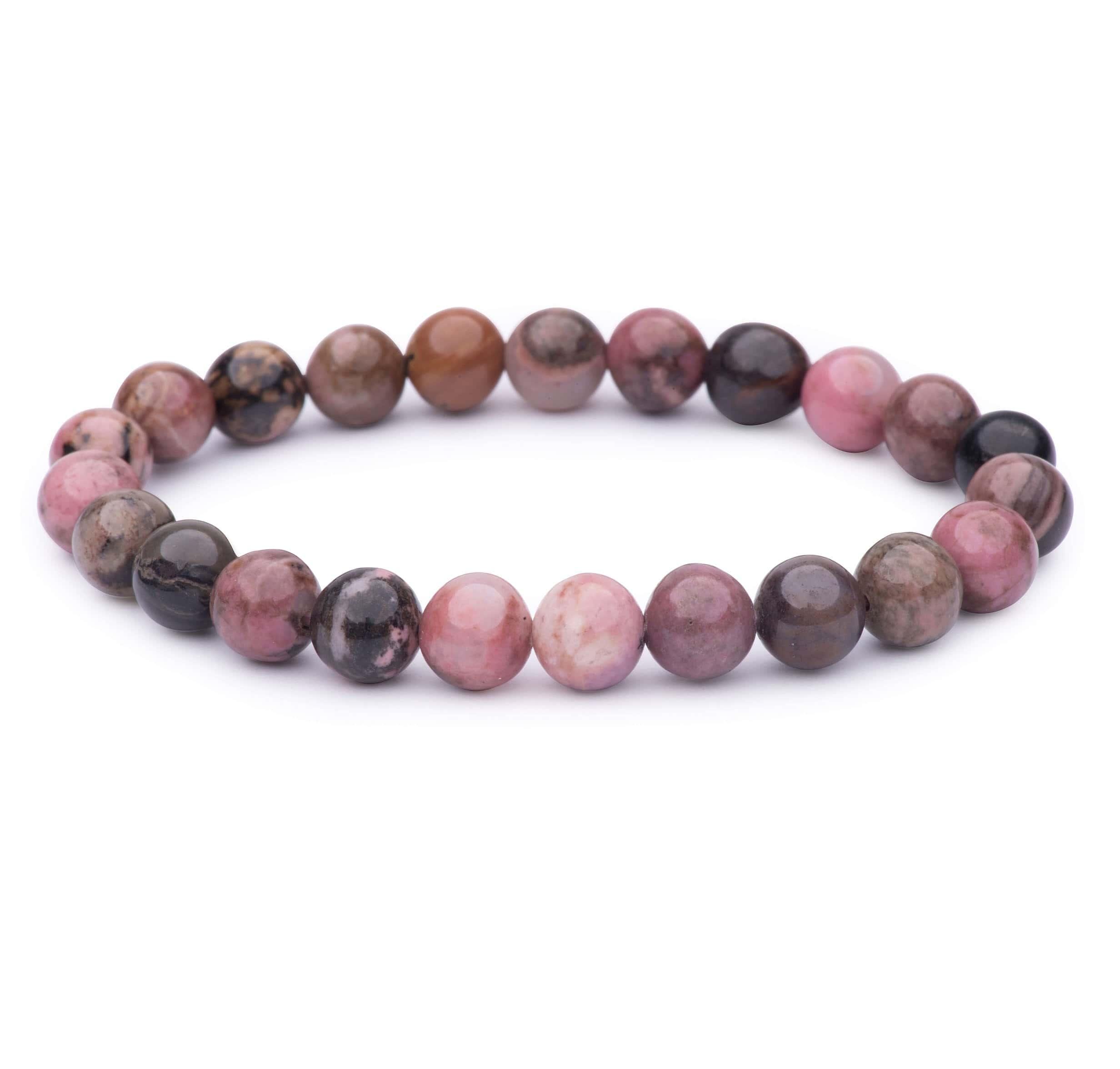 Rhodonite Smooth Bead Stretch Bracelet