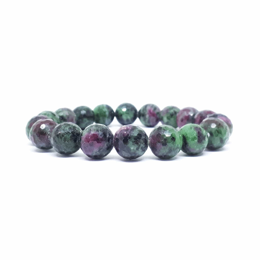 Ruby in Zoisite Chunky Faceted Stretch Bracelet