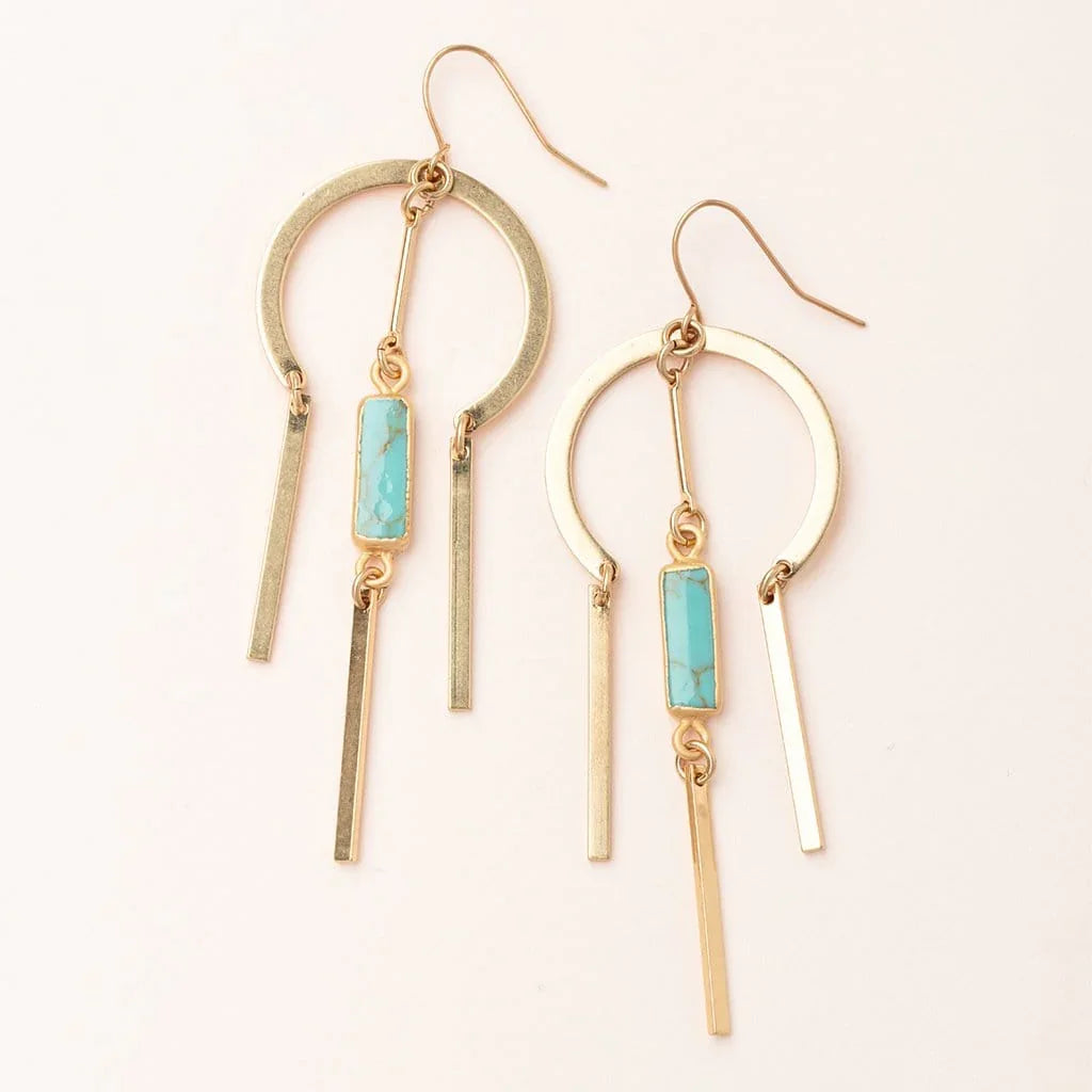 Dream Catcher Stone Earrings in Turquoise