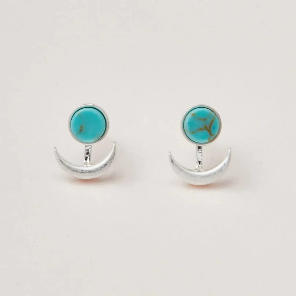 Scout Sterling Silver Turquoise Moon Phase Stud Earring Jacket
