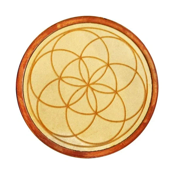Seed of Life Wood Crystal Grid