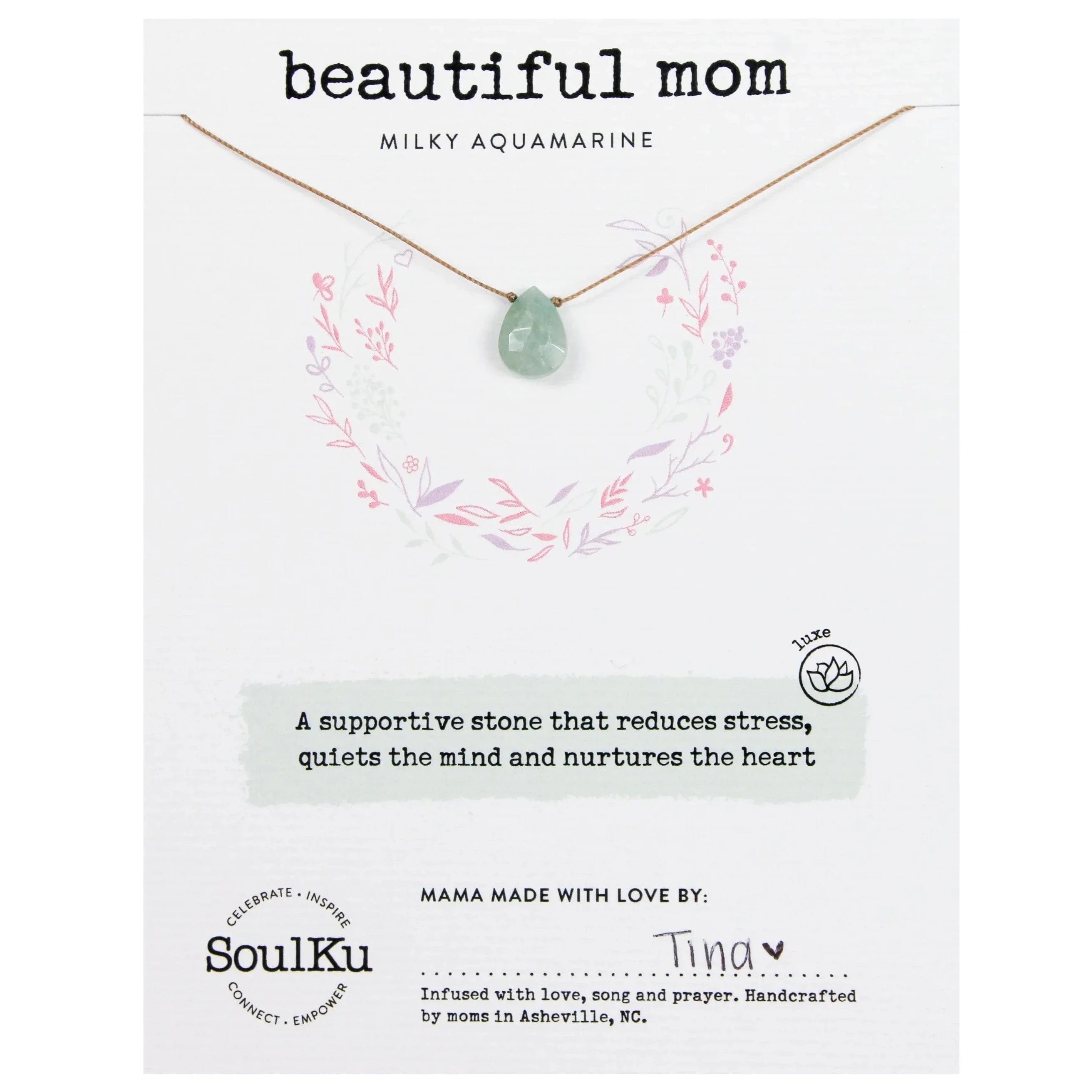 Milky Aquamarine Luxe Beautiful Mom Necklace
