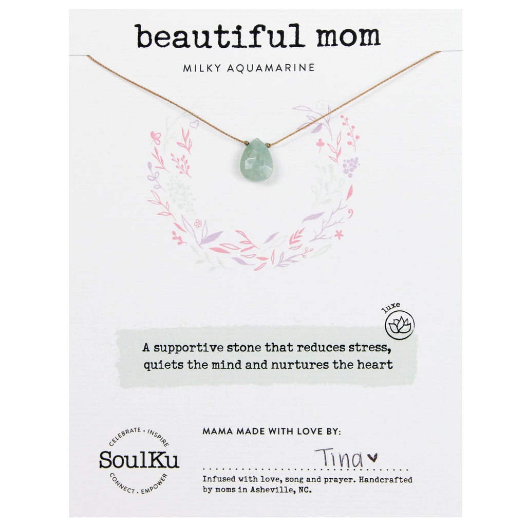 Milky Aquamarine Luxe Beautiful Mom Necklace
