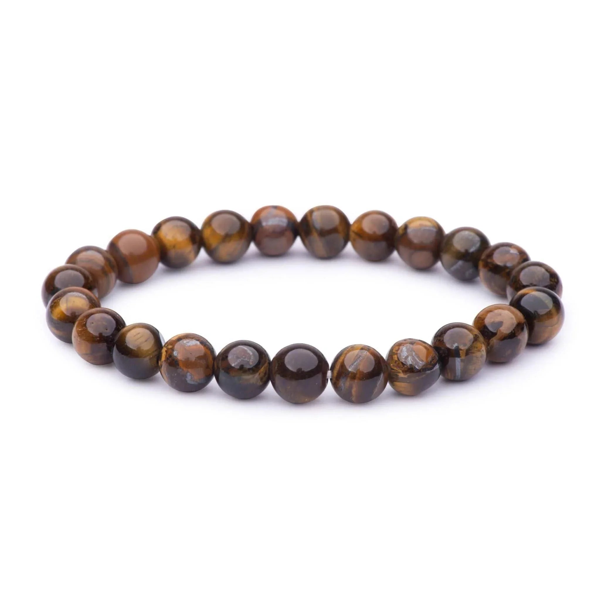 Tiger Eye Smooth Bead Stretch Bracelet Full View