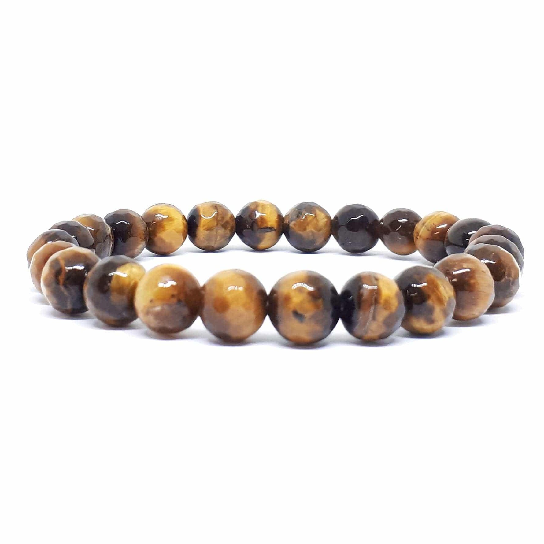 Tiger Eye Faceted Bead Stretch Bracelet full view