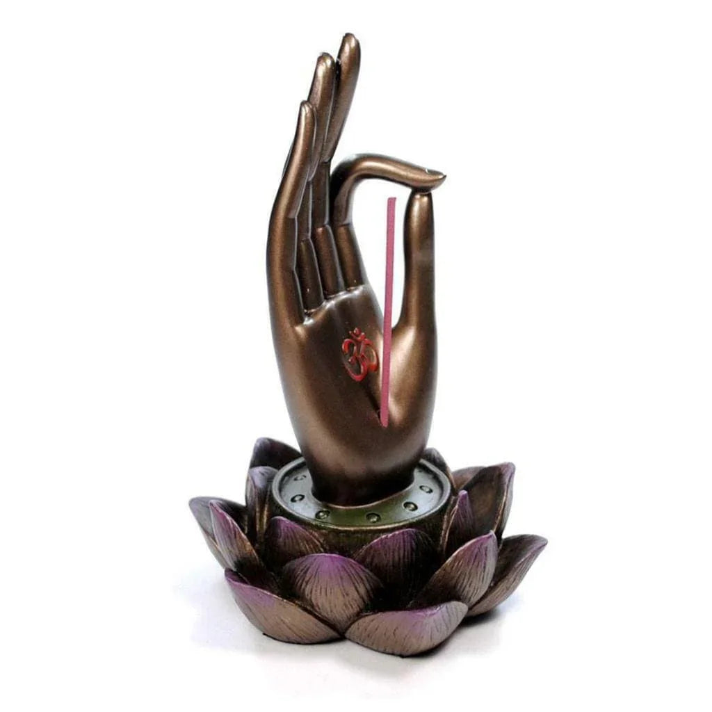 Buddha Hand on Lotus Incense Holder