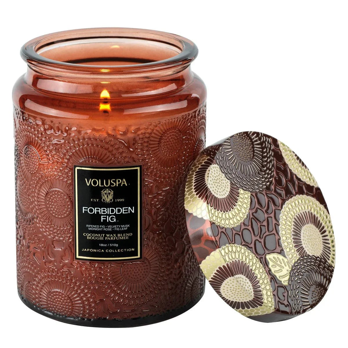 Forbidden Fig Large Embossed Jar Candle