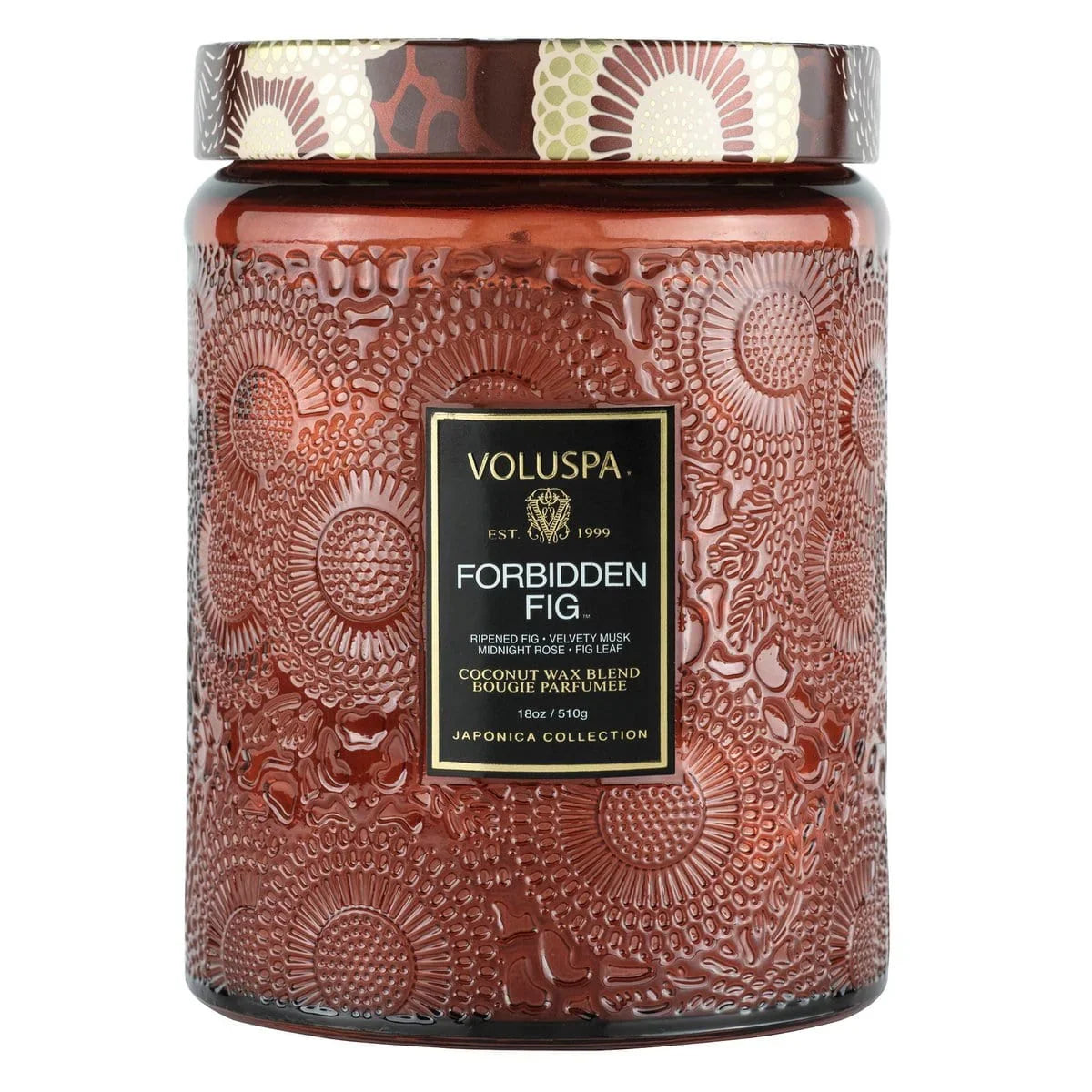 Forbidden Fig Large Embossed Jar Candle