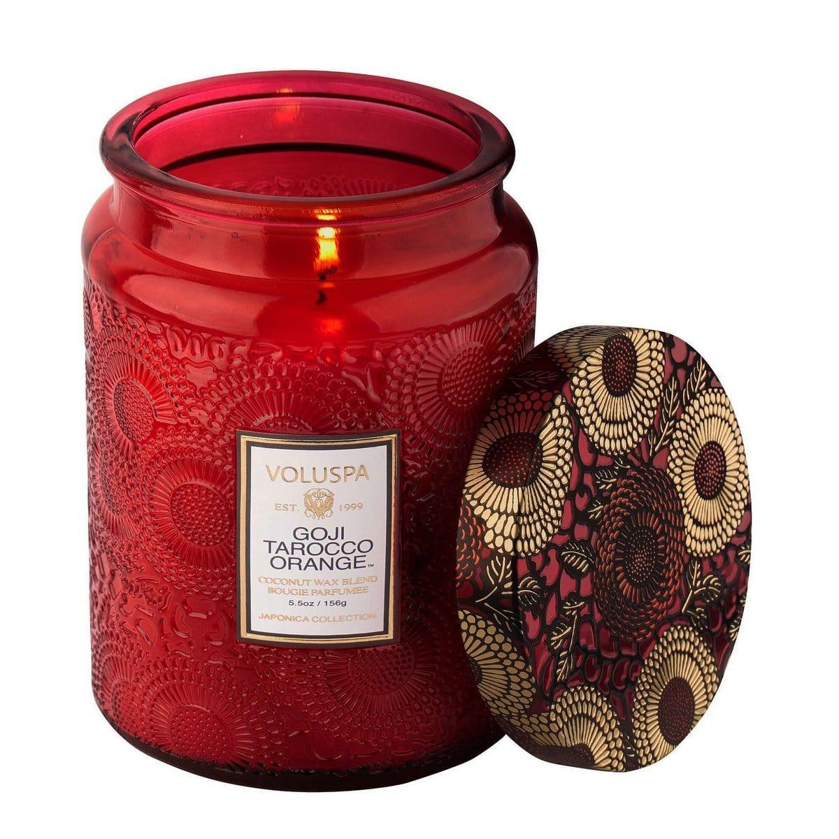 Goji Tarocco Orange Large Embossed Jar Candle