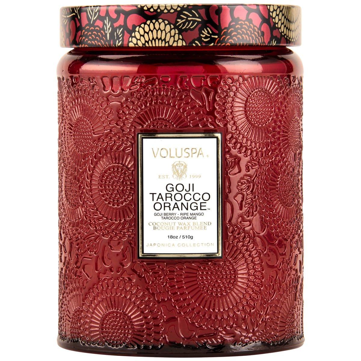 Goji Tarocco Orange Large Embossed Jar Candle