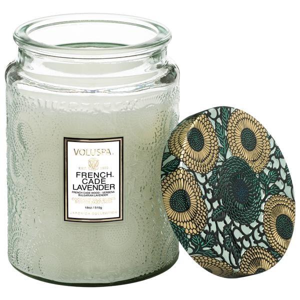 French Cade Lavender Large Embossed Jar Candle Default Title