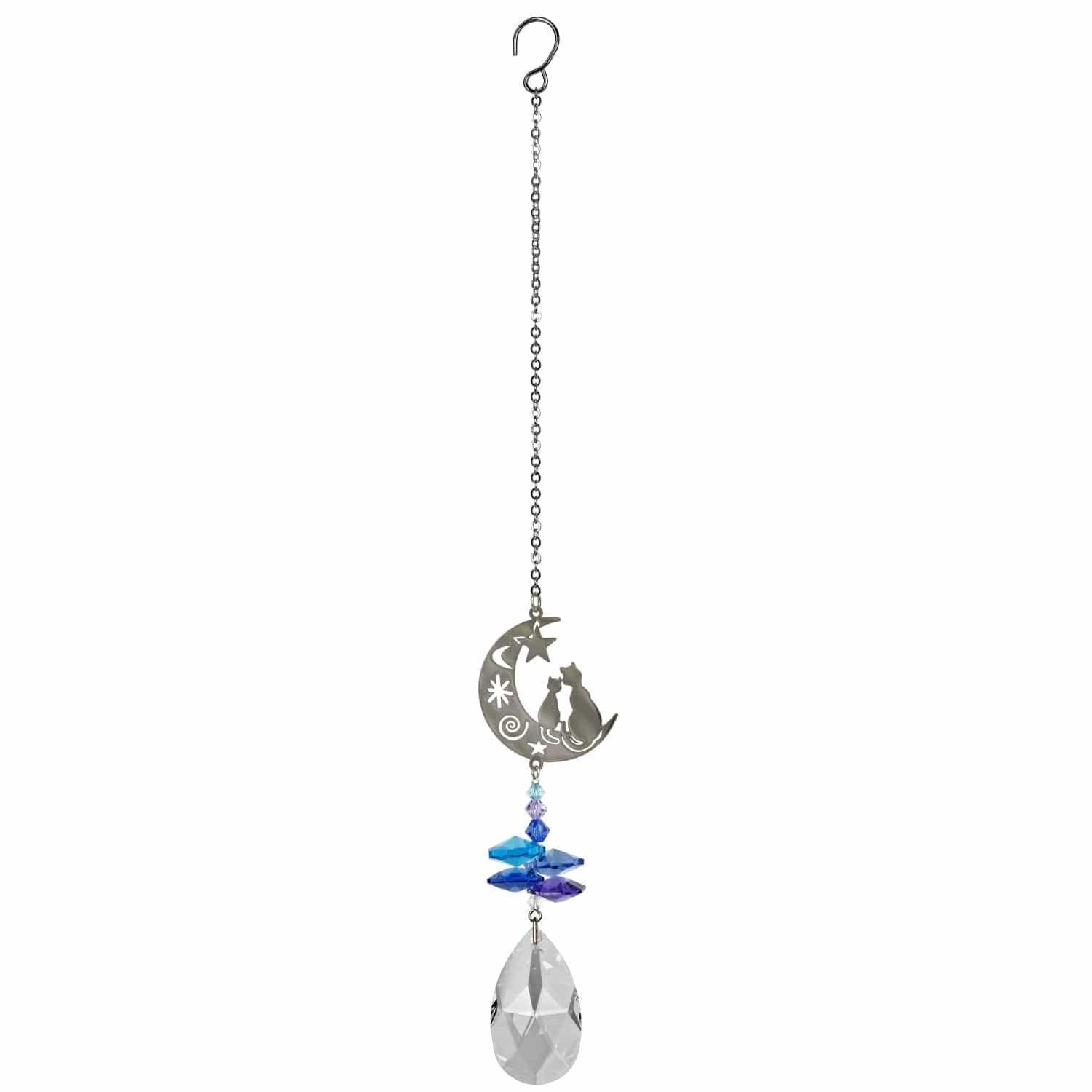 Crystal Fantasy Cat & Moon Suncatcher