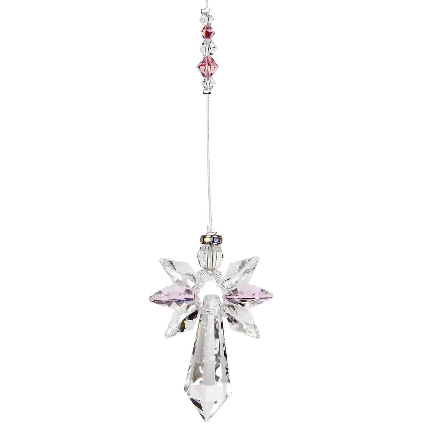 Guardian Angel Rose Crystal Suncatcher