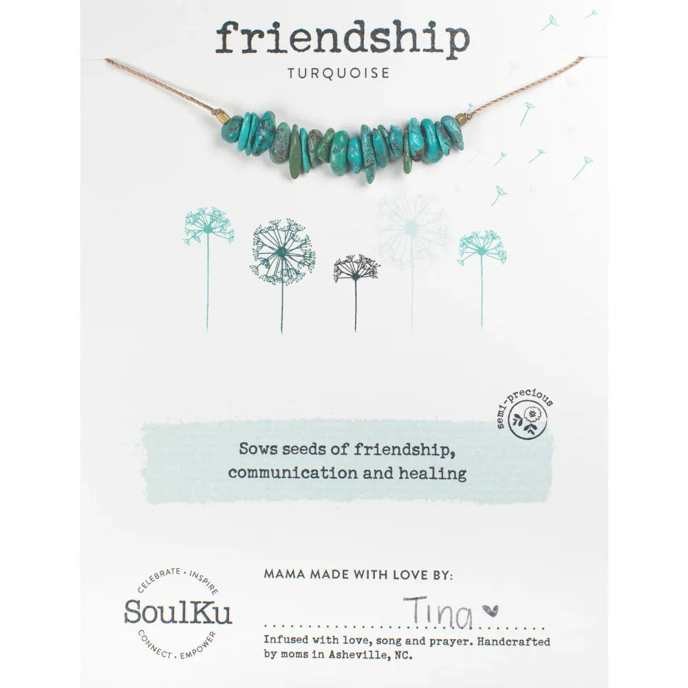 Turquoise Seed Bead Necklace on Nylon Cord