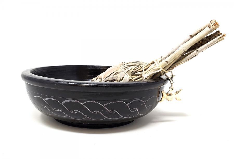 Black Soapstone Offering Bowl