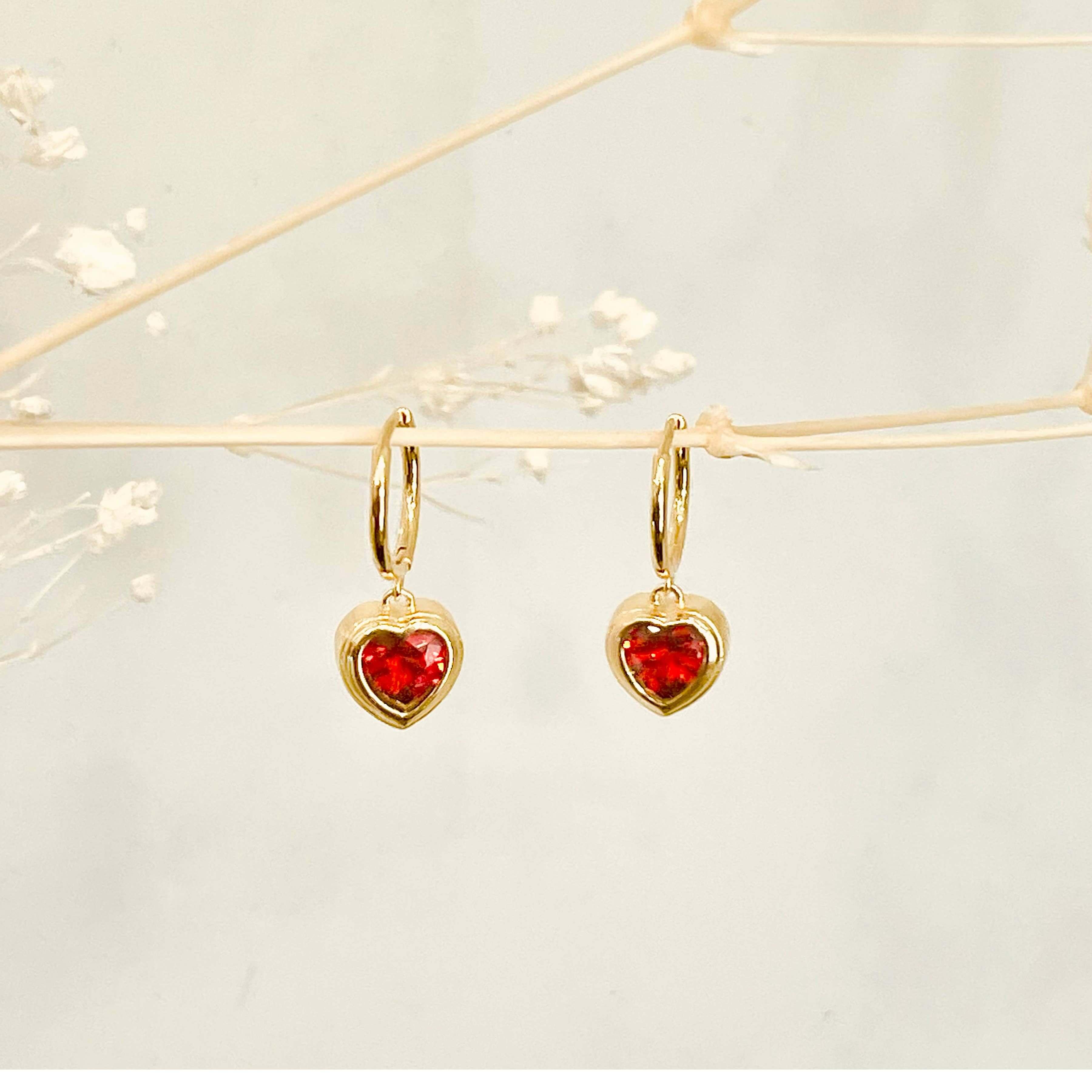 Jackie Heart Dangle Earrings