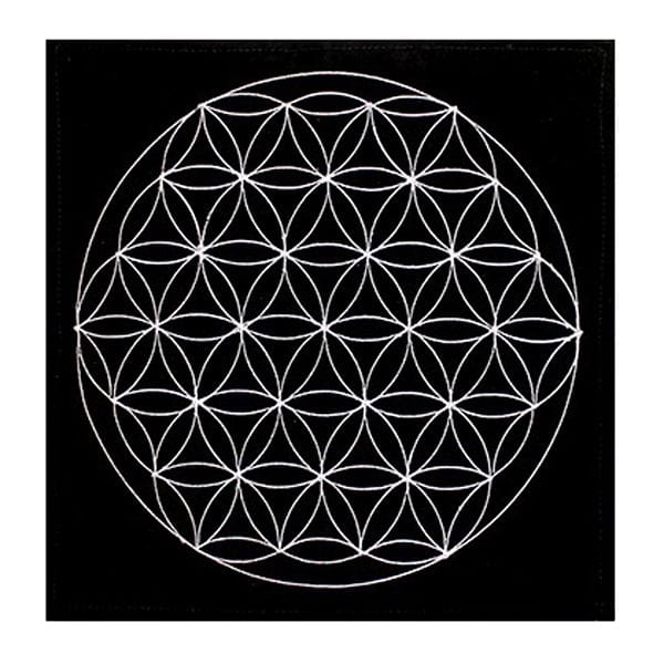 Flower of Life Embroidered Crystal Mat