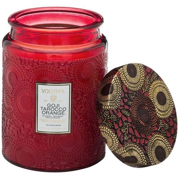 Goji Tarocco Orange Large Embossed Jar Candle Default Title