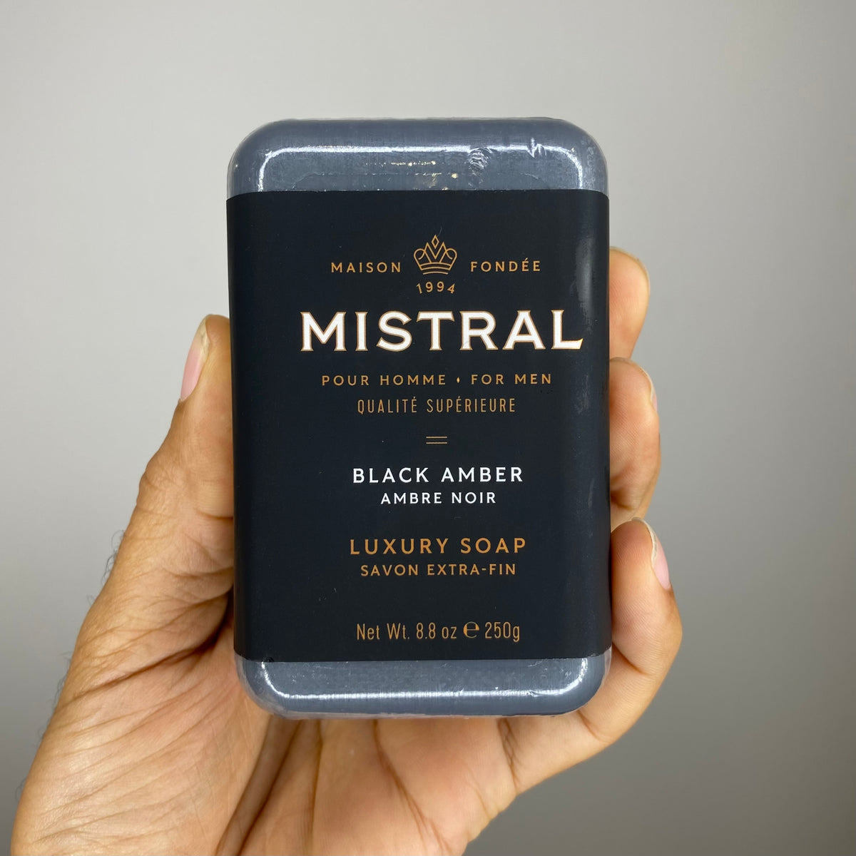 MEN'S BLACK AMBER BAR SOAP - mistralsoap
