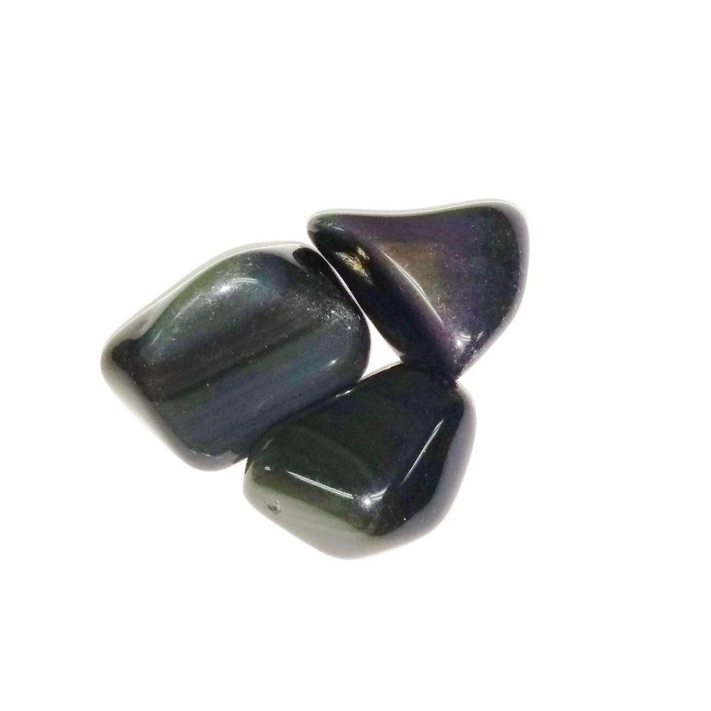 Obsidian Rainbow Tumbled Stones for Protection and Dissolving Barriers