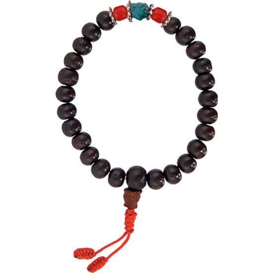 Rosewood Mala Bracelet With Turquoise Bead- Body Mind & Soul