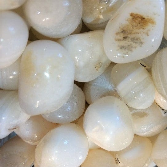 Agate White Banded Tumbled Stone for Repelling Energy Drains