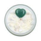 Luck and Prosperity Natural Soy Crystal Candle with Aventurine and Moonstone from Top