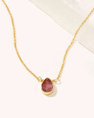 Ruby Gold Delicate Gemstone Necklace