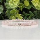 Rose Quartz 4mm Smooth Bead Stretch Bracelet Front View