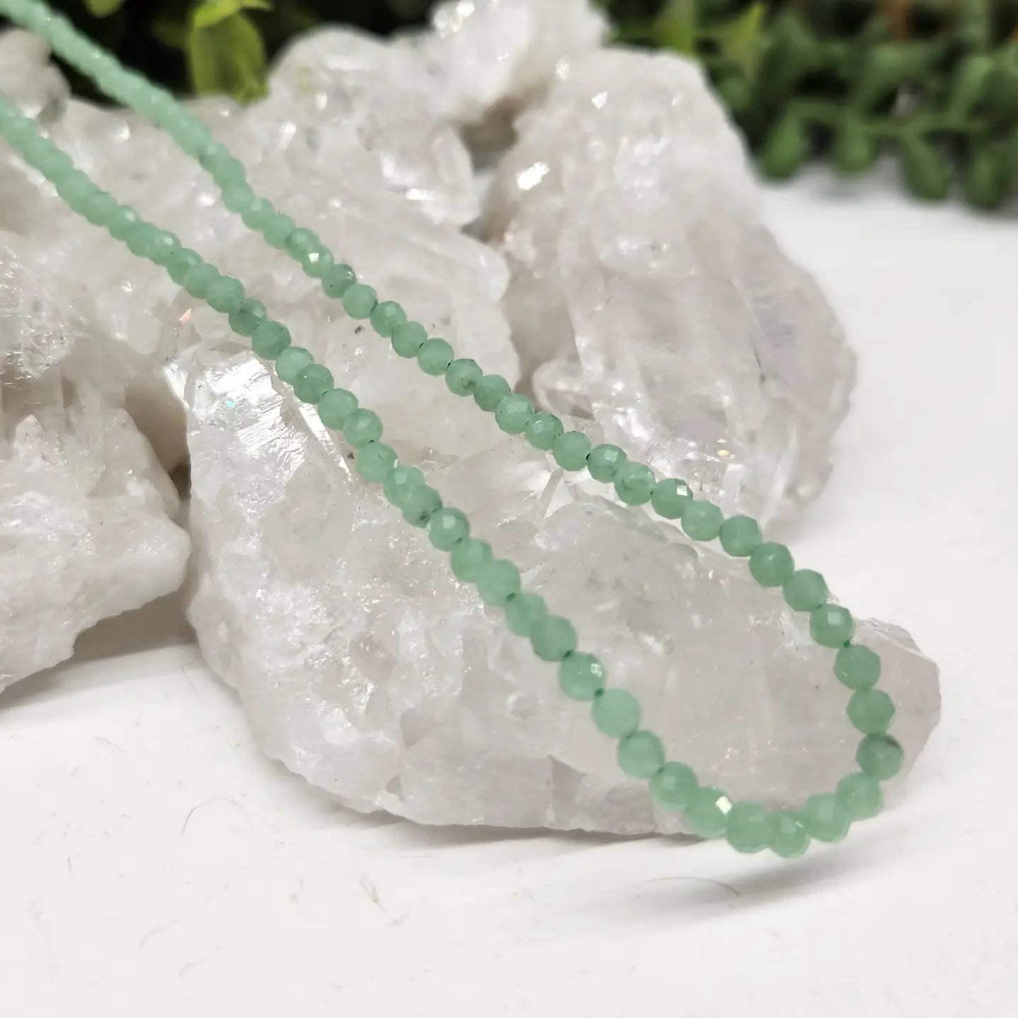 Jade 3mm Necklace Silver Chain 17" Adjustable