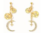Celestial Charm Moon and Stars Cosmic Earrings