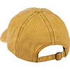 Yellow baseball cap with a strap on a white background