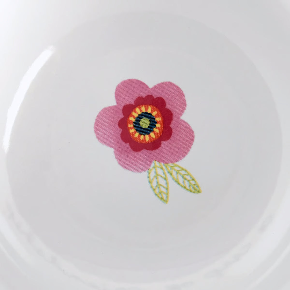 Floral design on inside of mug