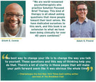 Two men with text about world-renowned psychotherapists and their approach to therapy.