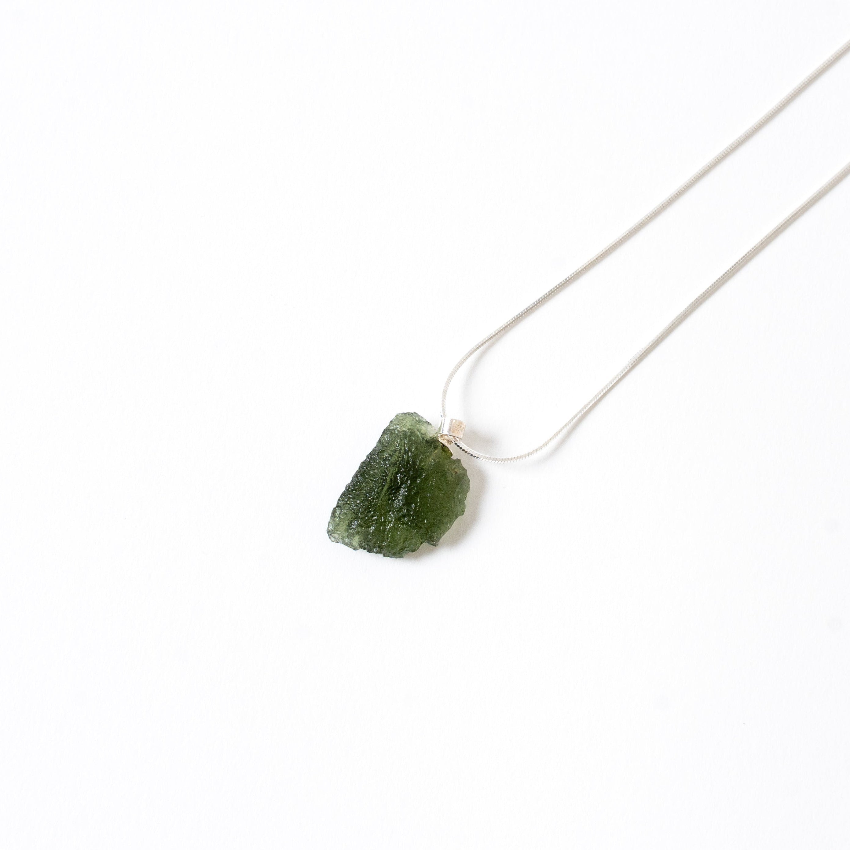 Rough Moldavite Natural Pendant Necklace