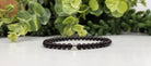 Garnet Gemstone Smooth Bead Stretch Bracelet 4mm Side View