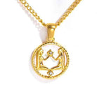 Gemini Mother Of Pearl Astrological Zodiac Medallion Necklace