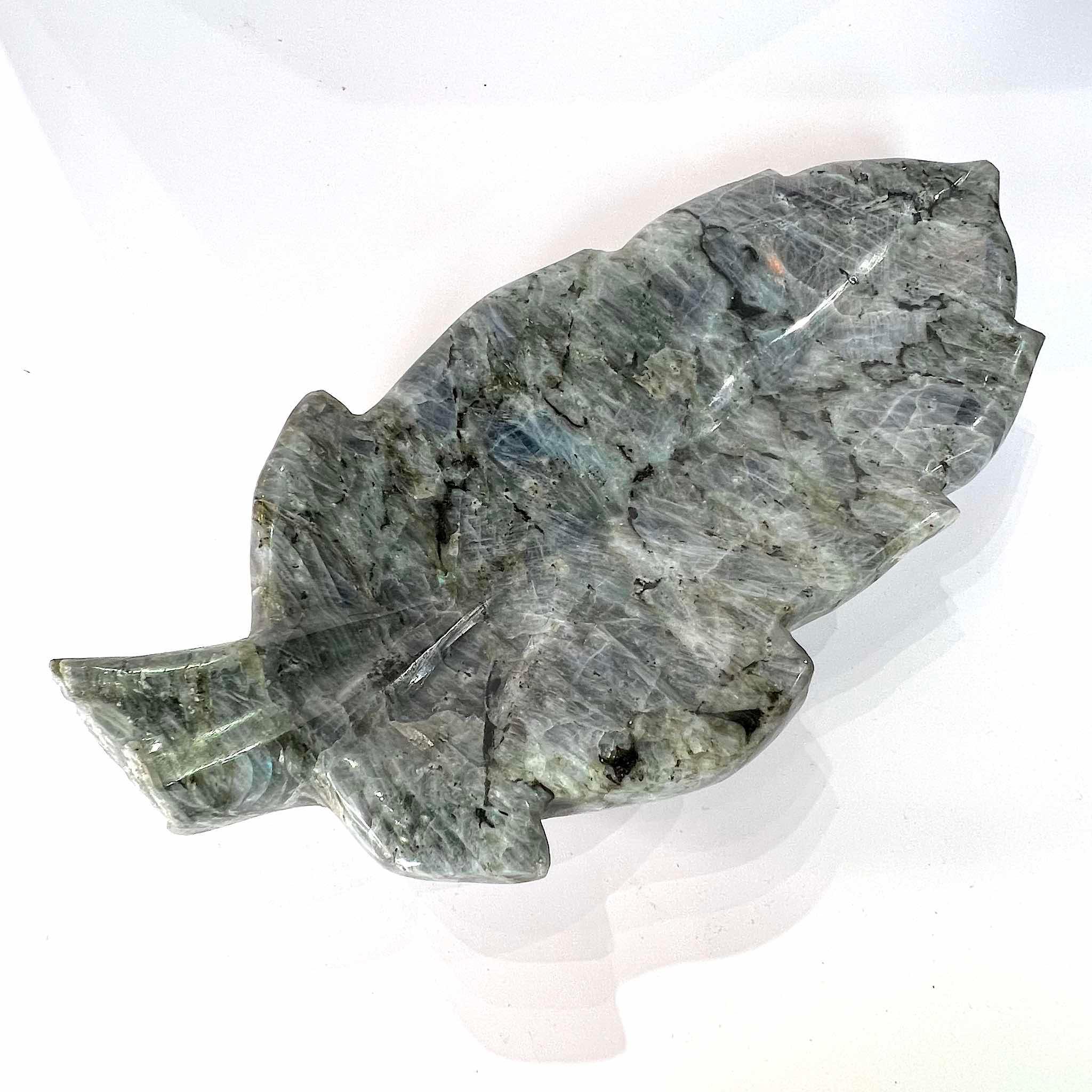 Labradorite Carved Leaf Tray