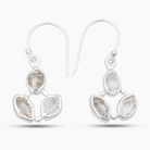 Herkimer Diamond Earrings 3-stone Sterling Silver