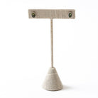 Moldavite Small Faceted Oval Stud Earrings on Stand