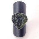 Moldavite Rough Ring 5.3g Sterling Silver front view