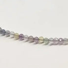 Rainbow Fluorite Faceted Bead 3mm Necklace Up Close on Beads